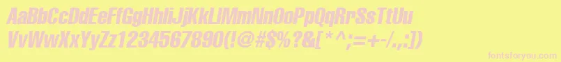 AgLettericaComprObliqueMedium Font – Pink Fonts on Yellow Background