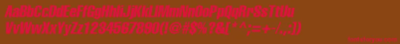 AgLettericaComprObliqueMedium Font – Red Fonts on Brown Background