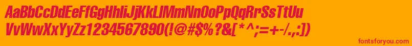 AgLettericaComprObliqueMedium Font – Red Fonts on Orange Background