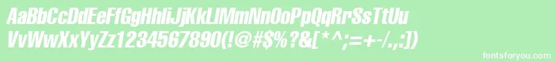 AgLettericaComprObliqueMedium Font – White Fonts on Green Background