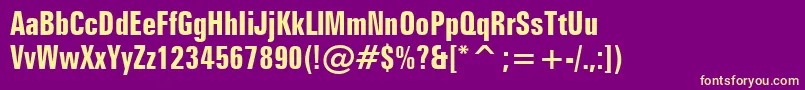 ZurichBoldExtraCondensedBt Font – Yellow Fonts on Purple Background