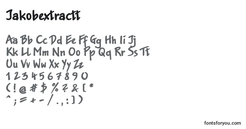 Jakobextractt Font – alphabet, numbers, special characters