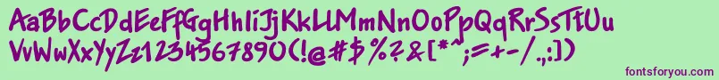 Jakobextractt Font – Purple Fonts on Green Background