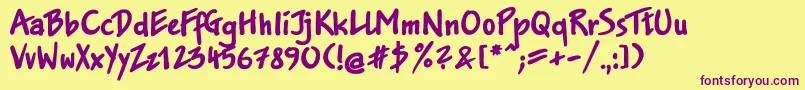 Jakobextractt Font – Purple Fonts on Yellow Background