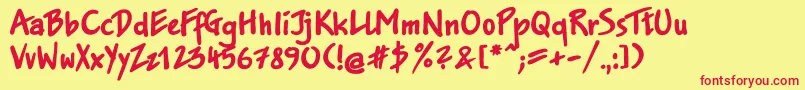 Jakobextractt Font – Red Fonts on Yellow Background