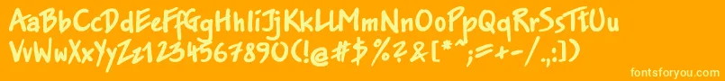 Jakobextractt Font – Yellow Fonts on Orange Background
