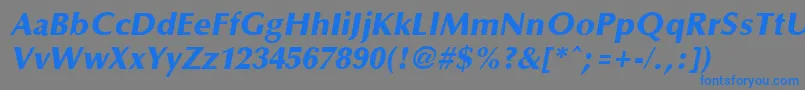 フォントOptaneextrabold ffy – 灰色の背景に青い文字