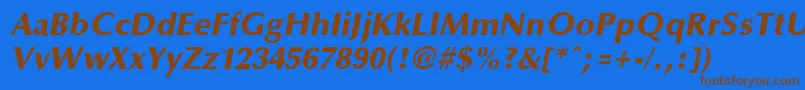 Optaneextrabold ffy Font – Brown Fonts on Blue Background