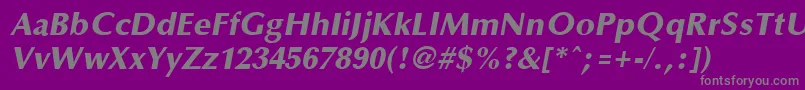 フォントOptaneextrabold ffy – 紫の背景に灰色の文字