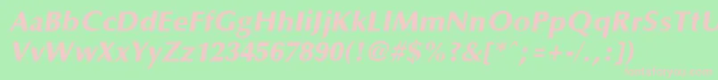 フォントOptaneextrabold ffy – 緑の背景にピンクのフォント