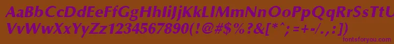 Optaneextrabold ffy Font – Purple Fonts on Brown Background