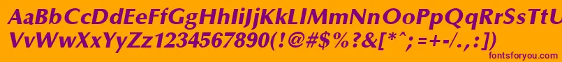Optaneextrabold ffy Font – Purple Fonts on Orange Background
