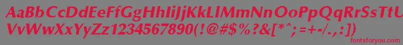 Optaneextrabold ffy Font – Red Fonts on Gray Background