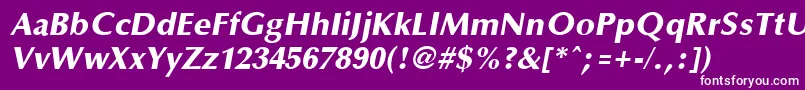 フォントOptaneextrabold ffy – 紫の背景に白い文字