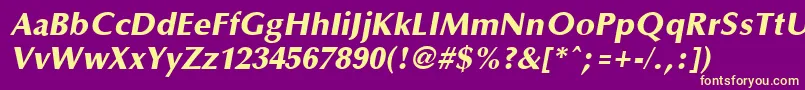 Шрифт Optaneextrabold ffy – жёлтые шрифты на фиолетовом фоне