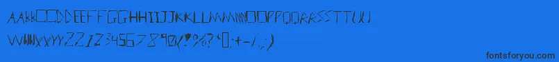 Czcionka Badhandwriter – czarne czcionki na niebieskim tle