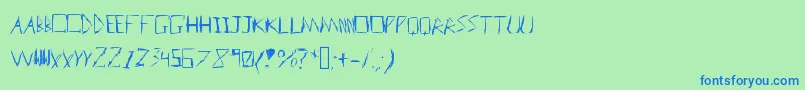 Шрифт Badhandwriter – синие шрифты на зелёном фоне