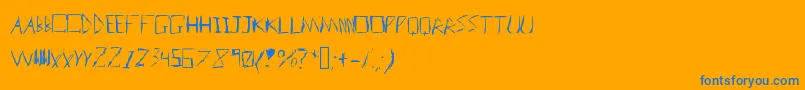 Badhandwriter Font – Blue Fonts on Orange Background