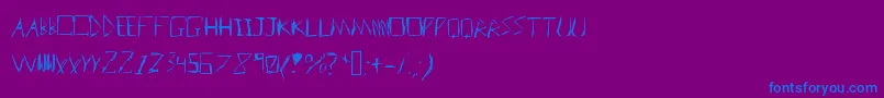 Badhandwriter Font – Blue Fonts on Purple Background