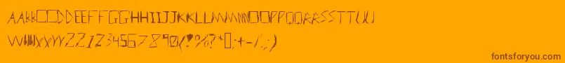 Badhandwriter Font – Brown Fonts on Orange Background