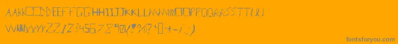 Badhandwriter Font – Gray Fonts on Orange Background