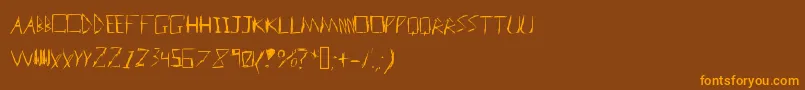 Badhandwriter Font – Orange Fonts on Brown Background