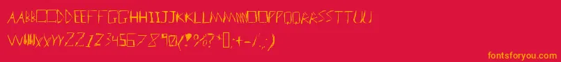 Badhandwriter Font – Orange Fonts on Red Background