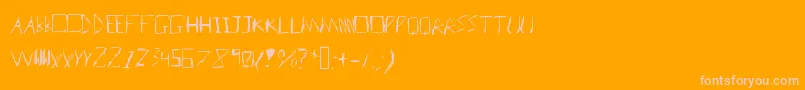 Badhandwriter-Schriftart – Rosa Schriften auf orangefarbenem Hintergrund