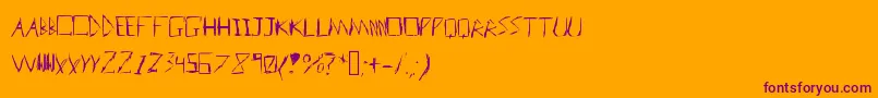 Badhandwriter Font – Purple Fonts on Orange Background