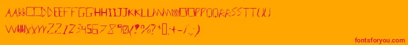 Badhandwriter Font – Red Fonts on Orange Background