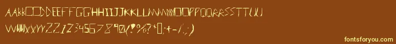 Шрифт Badhandwriter – жёлтые шрифты на коричневом фоне