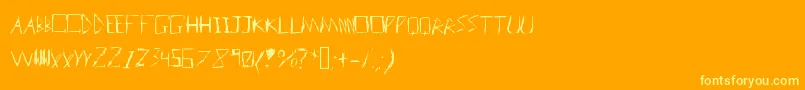 Badhandwriter Font – Yellow Fonts on Orange Background