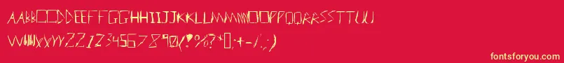 Badhandwriter Font – Yellow Fonts on Red Background