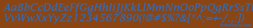 Czcionka InsightSsiItalic – niebieskie czcionki na brązowym tle