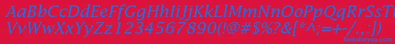 フォントInsightSsiItalic – 赤い背景に青い文字