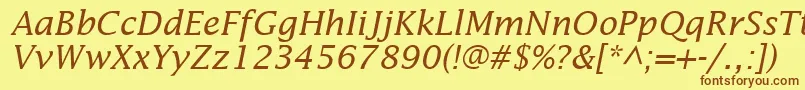 InsightSsiItalic Font – Brown Fonts on Yellow Background