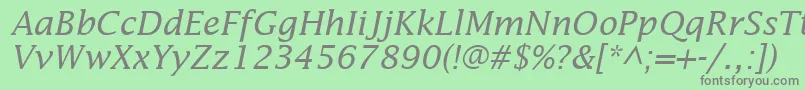 InsightSsiItalic-Schriftart – Graue Schriften auf grünem Hintergrund
