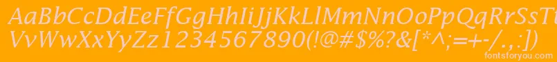 InsightSsiItalic-Schriftart – Rosa Schriften auf orangefarbenem Hintergrund