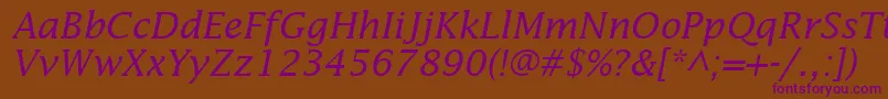 InsightSsiItalic Font – Purple Fonts on Brown Background