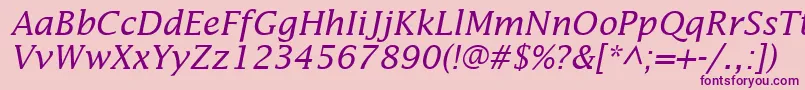 InsightSsiItalic Font – Purple Fonts on Pink Background