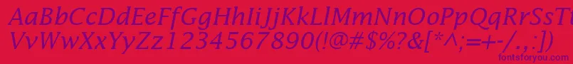 InsightSsiItalic Font – Purple Fonts on Red Background