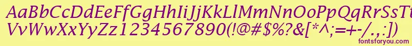 InsightSsiItalic Font – Purple Fonts on Yellow Background