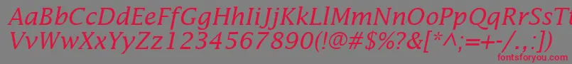 InsightSsiItalic Font – Red Fonts on Gray Background