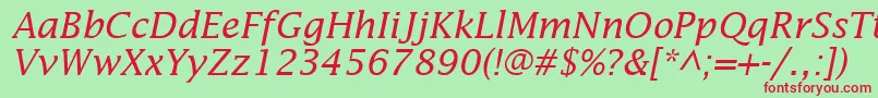 InsightSsiItalic Font – Red Fonts on Green Background