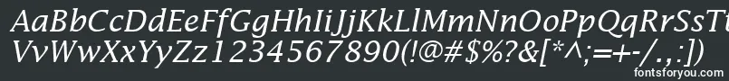 InsightSsiItalic-fontti – valkoiset fontit mustalla taustalla
