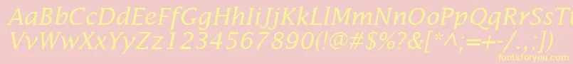 InsightSsiItalic Font – Yellow Fonts on Pink Background
