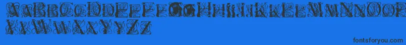 ElzevierR Font – Black Fonts on Blue Background