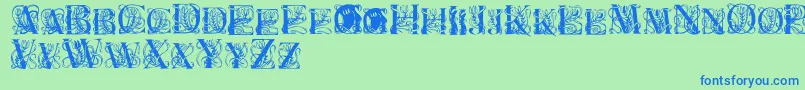 ElzevierR Font – Blue Fonts on Green Background