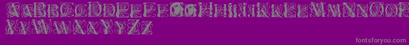 ElzevierR-Schriftart – Graue Schriften auf violettem Hintergrund