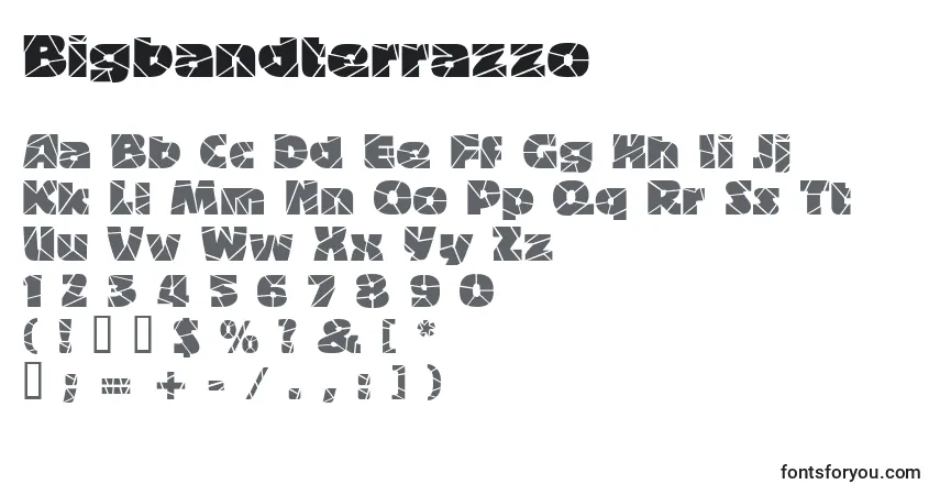 Bigbandterrazzo-fontti – aakkoset, numerot, erikoismerkit